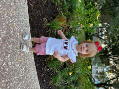 Stitchy Fish Mouse Moments Smocked Ruffle Short Set, Red Stripe Review