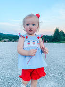 Stitchy Fish Patriotic Pops Smocked Ruffle Short Set, Blue Review