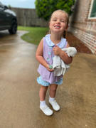 Stitchy Fish Pleats and Petals Applique Short Set, Purple Review