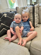 Stitchy Fish Levi Short Romper, Denim Blue Stripe Review