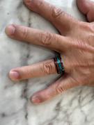 HappyLaulea Black Zirconium 10mm Ring with Azure Blue Opal & Hawaiian Koa Wood Tri-Inlay - Dome Shape, Comfort Fitment Review