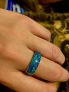 HappyLaulea Tungsten Carbide Ring [8mm width] Blue Opal Duo Inlay Review