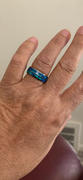 HappyLaulea Tungsten Carbide Ring [8mm width] Blue Opal Duo Inlay Review