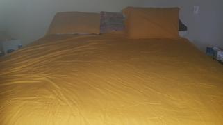 Pure Zone Vintage Cotton Reversible Quilt Cover Set - Yellow and Taupe Review