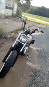 Lowbrow Customs Round Motorcycle Mirror - Clamp On - Black with Retro Blue Glass Review