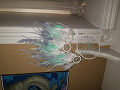 Pure Chakra Ombre White Dreamcatcher With White Purple & Indigo Feathers Turquoise Beads Review