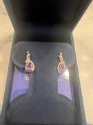 Enchanted Disney Fine Jewelry Enchanted Disney Fine Jewelry 14K Rose Gold over Sterling Silver with 1/10 CTTW Diamond and Rose De France Rapunzel Dangle Earrings Review