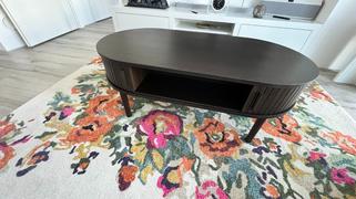 HomeLiving.nl Nest of Nora Ovale salontafel met opbergruimte Nina  - Eikenhout fineer - 60x120 cm - Espresso Review