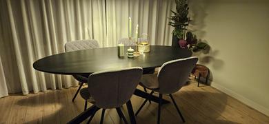 HomeLiving.nl QUVIO Eettafel Sofia– Ovaal – 180x90 cm – Stalen kruispoot – FSC®-gecertificeerd mangohout –  Zwart Review