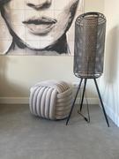 HomeLiving.nl QUVIO Vierkante poef - Geknoopt - 45x45x42 cm - Beige Review