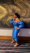 Alieva Tiffany Dupioni Puff Sleeve Maxi Dress (Royal Blue) Review