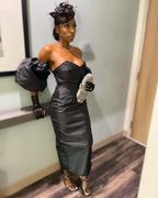 Alieva Tiffany Dupioni Puff Sleeve Maxi Dress (Black) Review