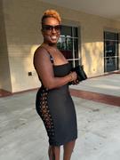 Alieva Rebecca Bandage Lace Up Midi Dress (Black) Review