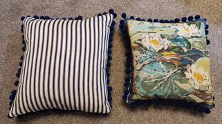 Helen Round Ticking Navy Blue Striped Cotton Review