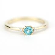 NOOI JEWELRY  Simple Engagement ring apatite and diamonds, three stone ring diamond and apatite Review