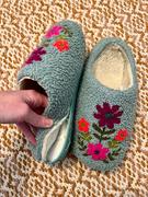 Natural Life Icon Sherpa Slippers - Dusty Blue Folk Flower Review