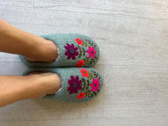 Natural Life Icon Sherpa Slippers - Dusty Blue Folk Flower Review