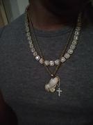The GUU Shop S925 Silver Iced  Praying hand BlingBling Pendant In Gold-Plated Review