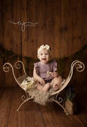 Newborn Studio Props Curved Vintage Bench - Metallic-Off White Review
