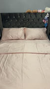 Hampton and Astley Egyptian Cotton 500 Thread Count Sateen Luxury Duvet Cover and Deep Fitted Sheet Set With Four Standard Pillowcases, Pink Review