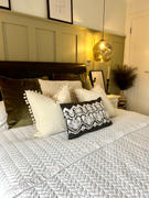 Hampton and Astley Cotton Quilted Leaf Pattern Throw, Pure White Review