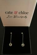 Cate & Chloe Jessie 18K White Gold Plated Dangle Stud Earrings with Crystals Review