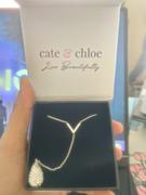 Cate & Chloe Ava Sterling Silver Teardrop Y-Necklace with Round Cut Crystals Review