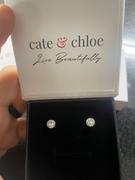 Cate & Chloe Blaire “Majestic” 18k White Gold Plated Stud Earrings with Swarovski Round Cut Crystals Review