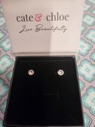 Cate & Chloe Blaire “Majestic” 18k White Gold Plated Stud Earrings with Swarovski Round Cut Crystals Review