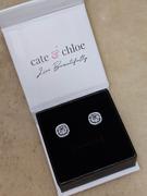 Cate & Chloe Noelle 18k White Gold Plated Halo Crystal Stud Earrings Review