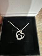 Cate & Chloe Amorette 18k White Gold Plated Double Heart Pendant Necklace with Pave CZ Crystals Review