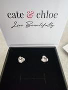 Cate & Chloe Harmony 18k White Gold Plated Stud Earrings with Round Crystals Review