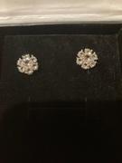 Cate & Chloe Maggie 18k White Gold Plated Flower Stud Earrings with Crystals Review