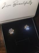 Cate & Chloe Maggie 18k White Gold Plated Flower Stud Earrings with Crystals Review