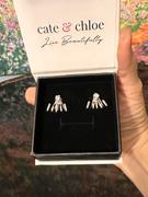 Cate & Chloe Angelina 18k White Gold Plated Stud Earrings with Round Cut CZ Drop Claw Design Review