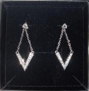 Cate & Chloe Francesca Incredible 18k White Gold Plated Drop Earrings with Swarovski Crystals Review