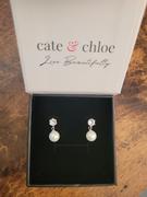 Cate & Chloe June Radiant 18k White Gold Pearl Drop Earrings with Swarovski Crystals Review