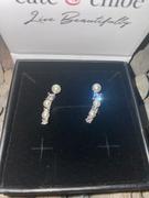 Cate & Chloe Juniper 18k White Gold Wrap Earrings with White Beads and Crystals Review