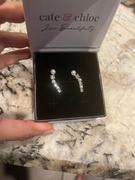 Cate & Chloe Juniper 18k White Gold Wrap Earrings with White Beads and Crystals Review