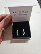 Cate & Chloe Juniper 18k White Gold Wrap Earrings with White Beads and Crystals Review