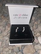 Cate & Chloe Juniper 18k White Gold Wrap Earrings with White Beads and Crystals Review