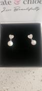 Cate & Chloe Kenley 18k White Gold Pearl Stud Earrings with Heart Shaped Swarovski Crystals Review