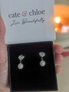 Cate & Chloe Kenley 18k White Gold Pearl Stud Earrings with Heart Shaped Swarovski Crystals Review