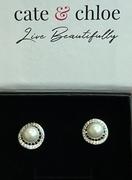 Cate & Chloe Nina 18k White Gold Classic Pearl Stud Earrings with Swarovski Crystal Halo Review