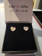 Cate & Chloe Violet 18k White Gold Plated Heart Crystal Stud Earrings Review