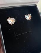 Cate & Chloe Violet 18k White Gold Plated Heart Crystal Stud Earrings Review