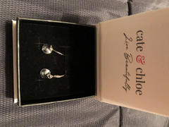 Cate & Chloe Reese 18k White Gold Plated Earrings with Solitaire Round Cut Crystals - Final Sale Review