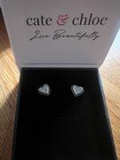 Cate & Chloe Rory 18k White Gold Plated Heart Halo Stud Earrings with Crystals Review