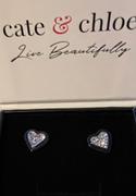 Cate & Chloe Rory 18k White Gold Plated Heart Halo Stud Earrings with Crystals Review