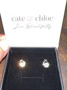 Cate & Chloe Eloise Modest 18k White Gold Plated Stud Halo Earrings with Solitaire Round Cut Swarovski Crystals Review